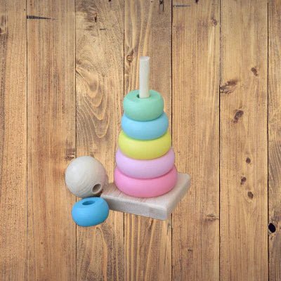 Jouet en Bois - WoodenToys™ - Tour Macaron - Maman et Bébé - Boutique Mahunart