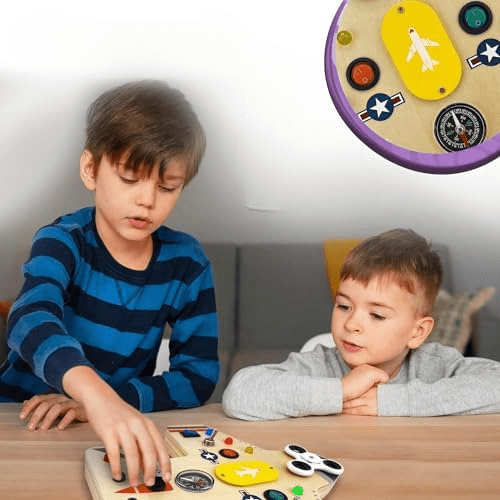 Tableau Montessori - BusyBoardCircuit™ - Aéronef - Maman et Bébé - Boutique Mahunart