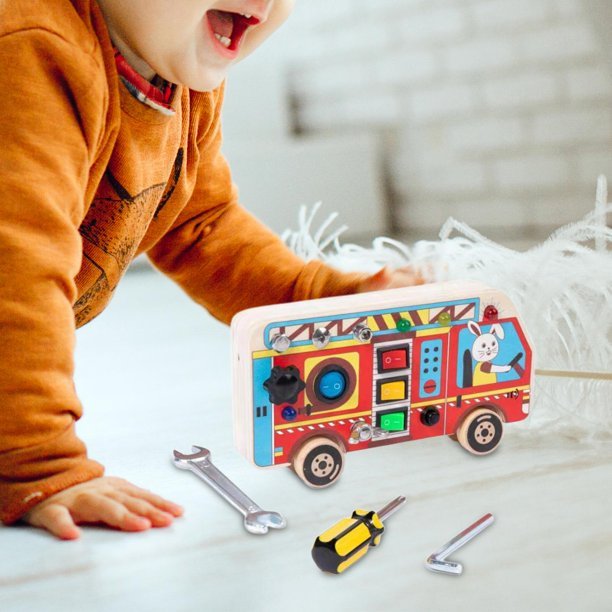 Tableau Montessori - BusyBoardCircuit™ - Autobus scolaire - Maman et Bébé - Boutique Mahunart