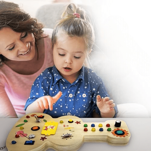 Tableau Montessori - BusyBoardCircuit™ - Guitare - Maman&Bébé - Boutique Mahunart