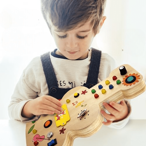 Tableau Montessori - BusyBoardCircuit™ - Guitare - Maman&Bébé - Boutique Mahunart